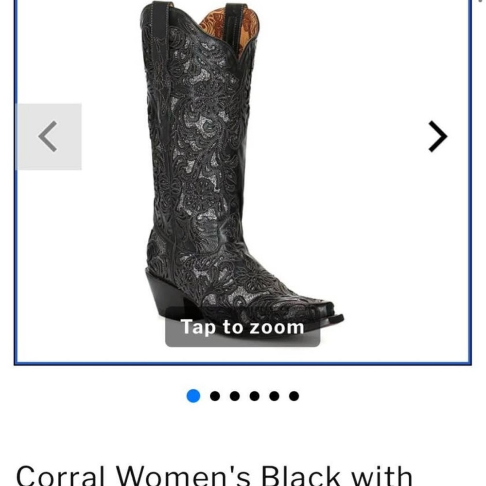 Corral Black Heeled Boots with Intricate Embroidery